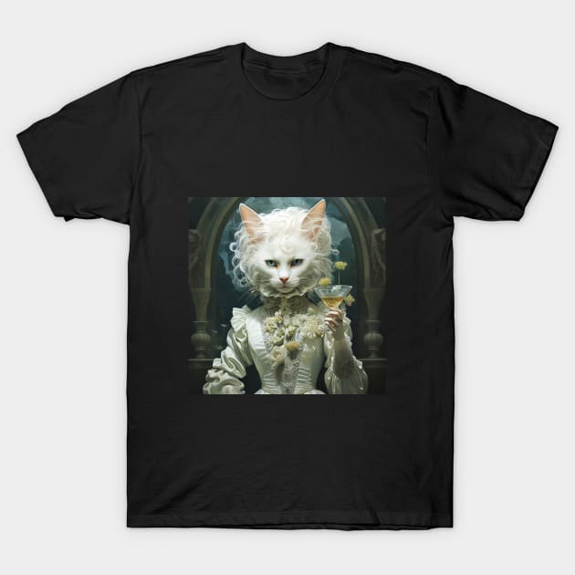 Fantasy Art Cat Wine Glass T-Shirt by tfortwo